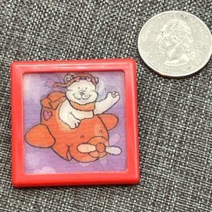 Hallmark Pin Valentines Polar Bear Red White Airplane Lenticular Vintage 1999